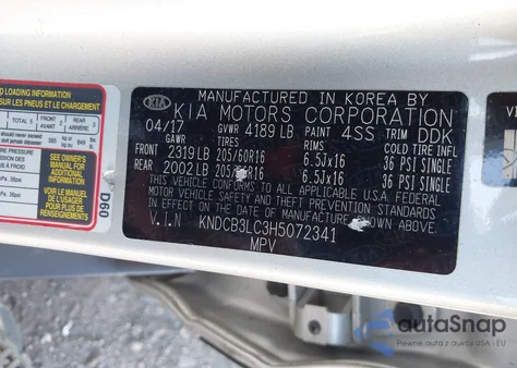 2017 Kia Niro Fe/Lx из США, поврежденный, VIN KNDCB3LC3H5072341